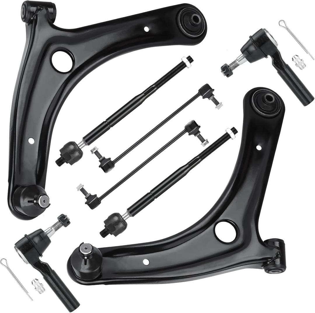 8PCS Front Lower Control Arm w/Ball Joint for 2007-2012 Caliber, 2007-2017 Compass Patriot Suspension Kit K620066 K620065 EV80645 ES800408 K750385