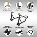 Jack Boss Motorcycle Stand Rear Combo Wheel Lift Stand, 500Lbs Capacity, Swingarm Spool Paddock Stand for Sport Bike, Fit for Yamaha, for Honda, Suitable for Kawasaki Black
