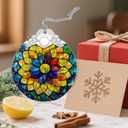 Stained Glass Ornament, Christmas Ornaments, Christmas Decorations for Tree, Holiday Ornament, Gifts for Her, Holiday Party Gifts, Gift Ideas & Xmas Gift - Rainbow Mandala
