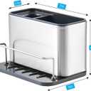 Kitchen Sink Organizer Stainless Steel, Stainless Steel Kitchen Sink Organizer, Compact Multi-Compartment Caddy for Sponges, Brushes & Cleaning Supplies, Rust-Resistant, Easy to Clean