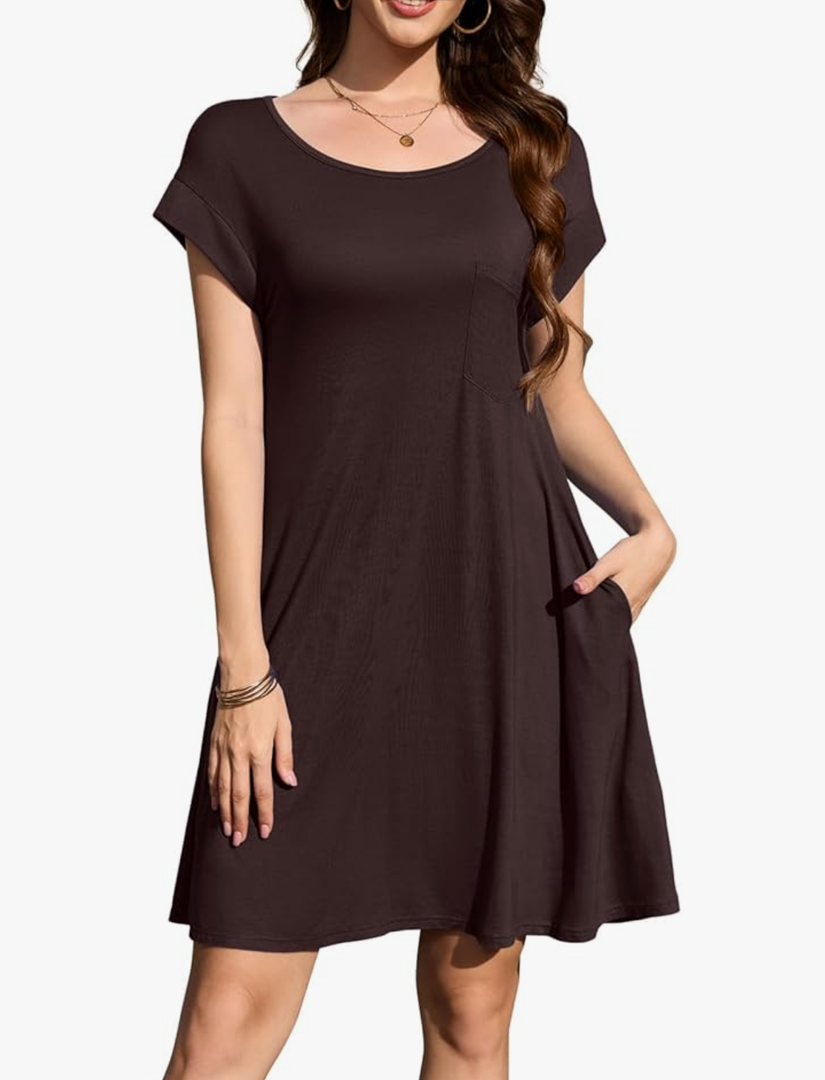 LARACE Plus Size Women Swimsuit Cover Up Cap Sleeve Summer Beach Coverups Loose Shirt Dress Swimwear Sundress with Pockets Size 5XL