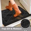 BEQHAUSE Dirt Trapper Door Mats 24" x 36", Non-Slip Washable, Dark Grey
