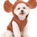 FLAdorepet Halloween Dog Monkey Costume for Small Dogs,Winter Warm Pet Coat Funny Cat Clothes Hoodie for Bulldog Chihuahua Yorkie (Large) (Large(Bust 20.4"|11-16LBS))