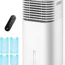 4-IN-1 Portable Air Conditioners, Evaporative Air Cooler w/4 Modes & 3 Speeds, 15H Timer for Smart Auto-off, 2-Gal Tank for 20H Cooling, 17FT Remote, No Hose Needed, 120Oscillating Swamp Cooler