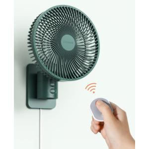 Wall Mounted Oscillating Fan with Remote and Timer,8.5 Inch Small RV Fan with 4 Speeds, 90 Oscillation, 120 Adjustable Tilt, 5.92 feet Wire, Quiet Corner Fans for Bedroom, Indoor Bathroom