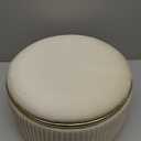 Adjustable Vanity Stool with Storage, 360° Swivel Gold Chair, Velvet Small Round Ottoman Footrest for Bathroom, Makeup Room, Beige