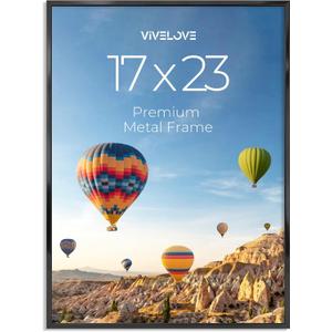 17x23 Metal Picture Frame, Black Aluminum Picture Frames with Tempered Glass, Wall Mounting Horizontally or Vertically, for Hanging Diploma, Certificates and Decor for Wall-1Pack
