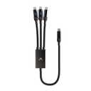 Futurizta Tech Hydra 3in1 Triple USBC 100W PD FastCharge Cable with Smart Triboost & LED Watt Display  Charge Laptop, Phone & Tablet Simultaneously