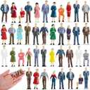Juexica 80 Pcs 1: 50 Scale Mini People Figurines 1.38 Inche Model Trains Architectural People Figures Tiny Plastic Miniature Figurines Dollhouse Sitting Standing Model for Miniature Scenes