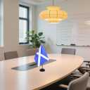 Scotland Desk Flag 12" Solid Pole Deluxe Set Scot Flags Banner Mini Small Scotland Office Table Flags with Black Stand Base Desktop Decorations(2Pack)