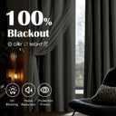Ombre 100% Blackout Curtains 54 Inches Long 2 Panels for Bedroom Living Room Grey and White Double Layer Sheer Overlay Mix & Match Grommet Thermal Soundproof Drapes with Tiebacks, 52x54