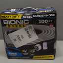 BIONIC STEEL 100 Ft Metal Garden Hose with Sprayer Nozzle, Non Kinking Designed Stainless Steel Heavy Duty Water Hose 100 Ft x 5/8 in. Flexible NON Expandable for Uninterrupted Water Flow, 500 PSI