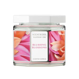 ScentWorkx Blushing Blossoms Scented Candle, Pink Currant Blossom, Cherry Blossom, Peony Petals and spices vanilla