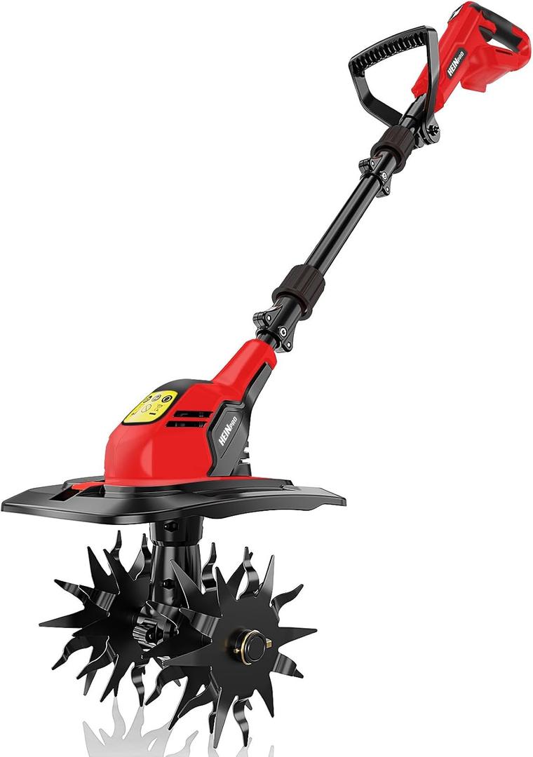 HEINPRO Cordless Tiller Cultivator Compatible with Milwaukee M18 Battery, 9In Tilling Width & 7In Depth Electric Tiller for Gardening, 360RPM Rototillers for Garden Cultivator (Tool Only)