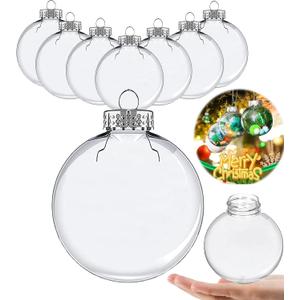 Clear Christmas Ornaments Balls, Clear Plastic Ornaments, Clear Ornaments for DIY Crafts - 12PCS(3.15'')