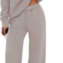 XIEERDUO Sweatsuits Women 2 Piece Outfit Matching Lounge Sets Fall Outfits 2025 Fashion Clothing Crewneck Track Suits (Small, Coffegrey Pink)