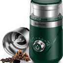 SHARDOR Electric Super Silent Blade Coffee Grinder, Timed Grind Control Rotary Knob, Adjustable Coarse to Fine for Coffee Beans, Spices & Herbs, with 1 Removable Stainless Steel Bowl, Green