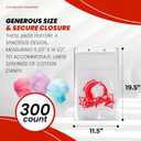 Concession Essentials Cotton Candy Bags-300CT Cotton Candy Bags with Twist Ties, 0.5" Height, 18" Width, 12" Length (Pack of 300)