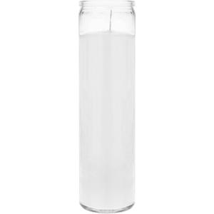 Mega Candles 1 pc Unscented White 7 Day Glass Container Devotional Prayer Candles, Premium Wax Candle 2 Inch x 8 Inch, Sanctuary, Vigils, Prayers, Blessings, Religious, Memorials, Remembrance