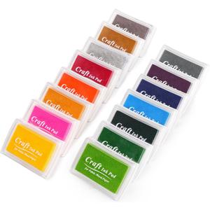 SPOTJINNYUU 15 Color Craft Ink Pad for Stamps, Paper, Wood Fabric,Craft Ink Pad for DIY Stamps on Paper Wood Fabric