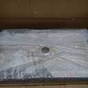 Bathroom Vessel Sink 24'' Ceramic Vessel Sinks with Faucet and Drain Combo Marbling Matte Black Vessel Sink Rectangular Bathroom Sink Above Counter vessel sink