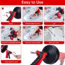 Drain Snake Hair Drain Clog Remover,SEVVETROOL Plumbing Drain Auger Snake Drill Attachment Toilet Snake Auger for Bathroom Kitchen Tub Shower Drain Clog Remover with Gloves(33ft/10M)