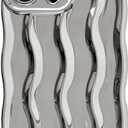 Caseative for iPhone 14 Pro Max Case,Water Ripple Pattern Curly Wave Frame Soft Phone Case (Silver)
