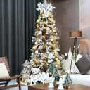 Sea Team 16-Pack Flocked Velvet Christmas Tree Ball Ornaments Set, Decorative Hanging Baubles, Shatterproof Plastic Decorations for Xmas Tree, Wreath, Garland, 80mm/3.15 Inches, Baking Time