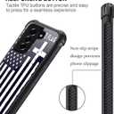 Compatible with Samsung Galaxy S21 FE Case,American Flag Cross Amazing Pattern Design Shockproof Anti-Scratch Hard PC Back Case for Samsung Galaxy S21 FE Case