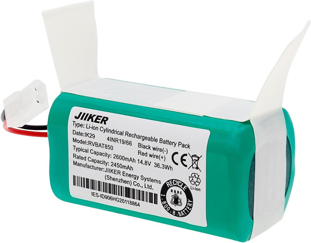 Replacement Battery for Bissell EV675,2503, 2933, 2859, 3115. Compatible with Bob Sweep WJ540011, WP460011RO Robotic Vacuum 14.8V 2600mAh