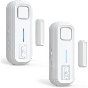 SanJie Door Left Open Alarm with Delay(Instant/30s/1min/2min/4min),Window Fridge Door Alarm for Kids Safety,Volume Adjustment Mute-120dB,2 Tones,5 Modes,Ajar Alert for Freezer Garage Home,2 Sensor