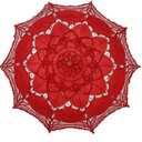 Lace Parasol Umbrella Vintage Wedding Bridal Lace Umbrella for Decoration Photo Tea Party 32 Inch Adult Size (Red)
