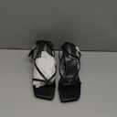 Allegra K Women's Black Strappy Heel Slingback Lace Up Kitten Heels Sandals Size 10 US