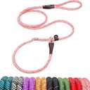 Fida Durable Slip Leads for Dogs, 6 FT x 3/8" Heavy Duty Dog Loop Leashes, Comfortable Strong Rope Slip Leash for Small Dogs and Puppies, No Pull Pet Training Lead with Highly Reflective(3/8", Pink)