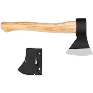 Camping Axe, 15inch Outdoor Hatchet Chopping Axe for Wood Splitting and Kindling, Camping Outdoor Hatchet Gardening Hand Tools with Sheath(Black)