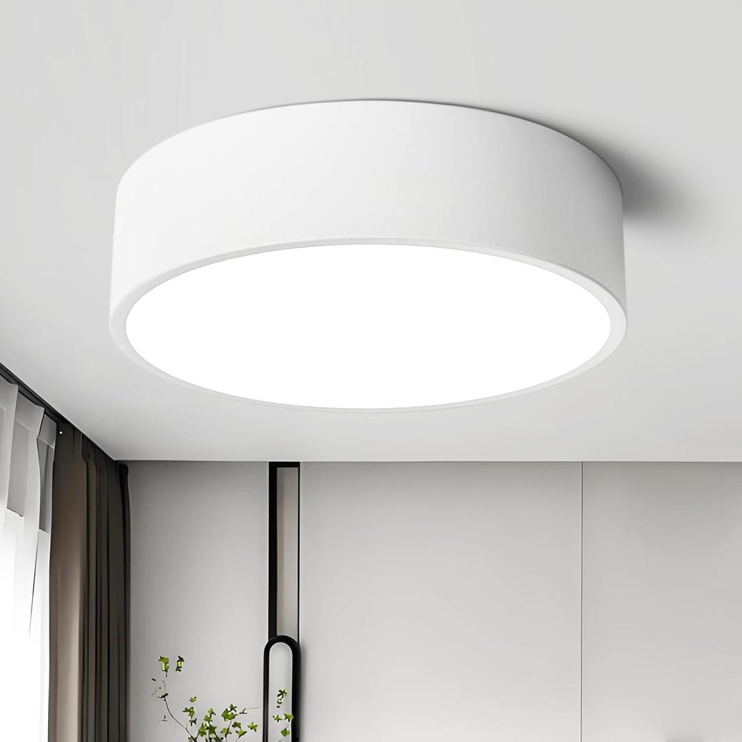 Dimmable LED White Flush Mount Ceiling Light Fixture,Modern Round Hallway Lighting Fixtures,5CCT 2700K-6000K Ceiling Lights Fixtures for Kitchen Bedroom Entryway Laundry Room Closet 11.8 Inch