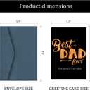5 x Black Father's Day Card for Dad with Envelope, Happy Father's Day Card from Son Daughter, Best Dad with Wood Design Lettering