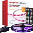 Honeywell 13.2ft Weatherproof 20-Color LED RGB Strip Light for Indoor and Outdoor Use, with Remote Control, Dimmable Lights, 4 Music Sync Modes, 8 Effects Modes
