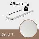 Floating Shelves for Wall, 48 Inch Extra Long White Wall Shelves, Set of 3, Hanging Invisible Brackets Floating Shelves for Living Room,Bedroom,and Kitchen, 3T48IN