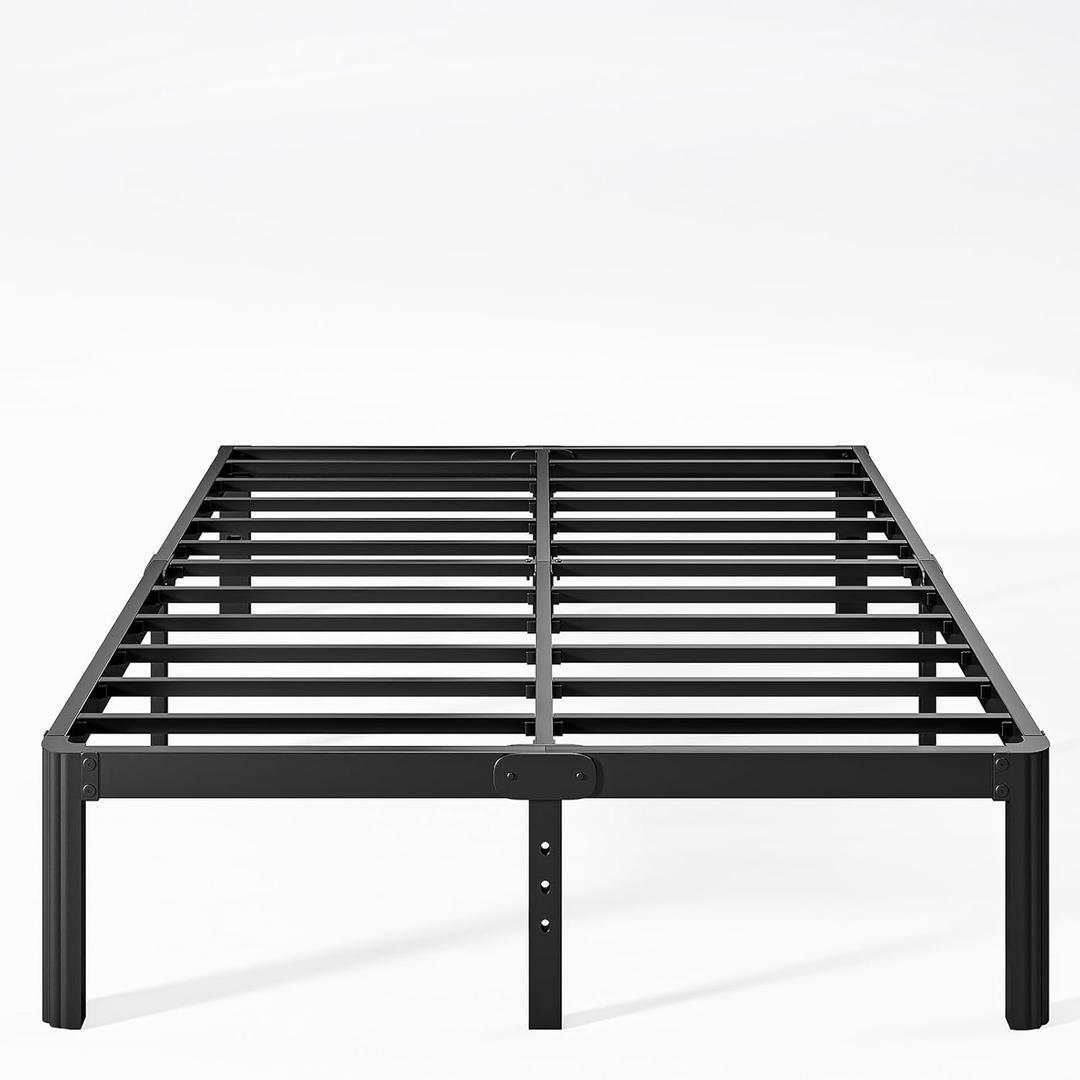12 Inch High Metal King Bed Frame No Box Spring Needed, Heavy Duty King Size Bed Frame Platform, Noise Free, Easy Assembly, Black (King)