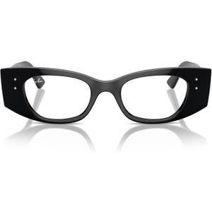 Ray-Ban Rx7327 Kat Rectangular Prescription Eyewear Frames (Black/Demo Lens)