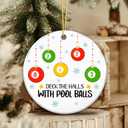 3 x Pool Balls Ornament 2025  White Elephant Gift, Deck The Halls with Pool Balls Ceramic Ornament  Holiday Tree Decoration for Pool Players, Bar Gamers & Billiards Fans  Gag Gift & Stocking Stuffer