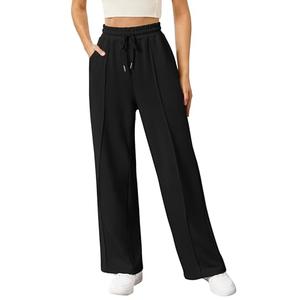 JEKAOYI Womens Wide Leg Sweatpants Baggy Loose Comfy Pants Casual Lounge Sweatpants with Drawstring Black M