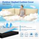Outdoor Curved Sofa Cushion Cover with Zipper & Anti-Slip Particles, Half Moon Patio Furniture Cushions Covers Waterproof, Olefin Fabric-ONLY Cover (Beige, 77/40 * 28 * 5.3inch)