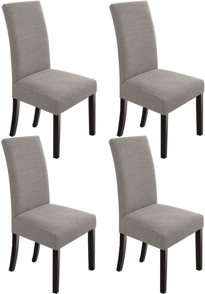 NORTHERN BROTHERS Dining Stretch Chair Covers Parsons Chair Slipcover for Dining Room Set of 4,Taupe