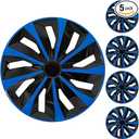 16" Blue Wheel Rim Cover Hubcaps Replacement R16 Hub Caps Snap On Universal Wheel Rim Cover ABS Exterior Accessories for Car Trunk SUV Set of 4