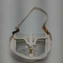 KKXIU Clear Crossbody Bag for Women Stadium Approved Vegan Leather Concert Shoulder Sports See-Through Purse