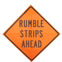 48" Non Reflective Fluorescent Vinyl Orange Roll-Up Traffic Warning Sign.