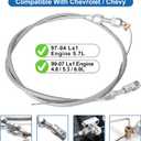 Spurtar 36" Braided Throttle Cable Kit, Compatible with 97-07 Chevrolet/Chevy LS1 Engine 4.8L 5.3L 5.7L 6.0L, 36in Accelerator Throttle Cable Repair Kit Stainless Steel Swap Fuel Line