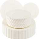 U-QE 100 Piece Ivory Scalloped Plastic Plates for Party - Small Plate, Plastic Plates Disposable Heavy Duty - High End Disposable Plates for Party Including 50PCS 9'' & 50PCS 6.5''